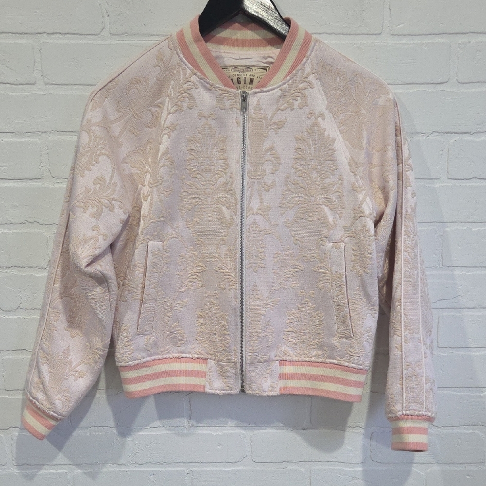 Spell Pale Pink Brocade Bomber Jacket